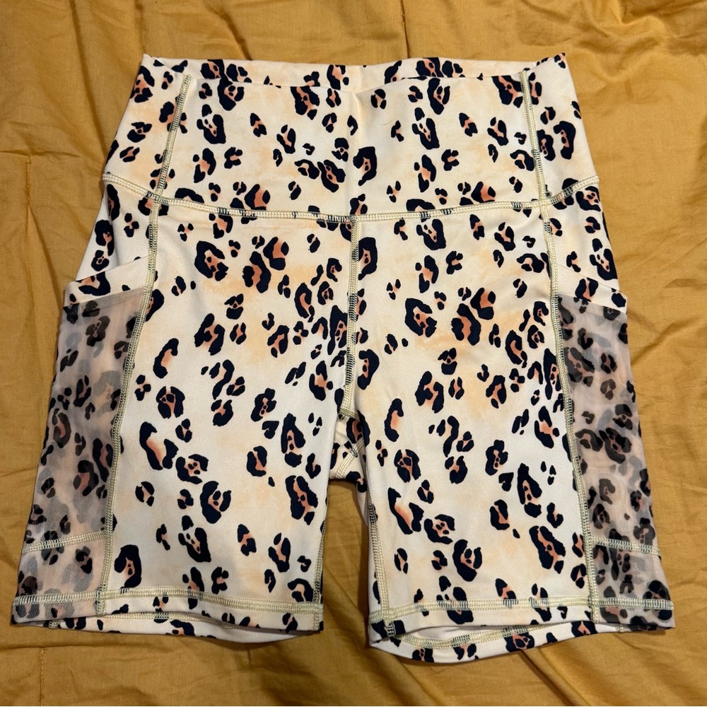 Fabletics Leopard Print Bike Shorts